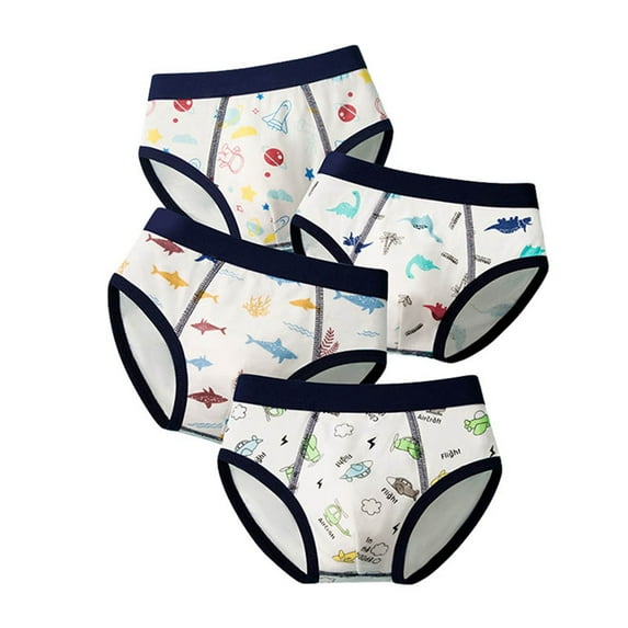 Kids Underwear Boys Kids Toddler Baby Cute Cartoon Briefs Shorts Pants Cotton Underwear Trunks 4Pcs Boys Boxer Briefs Navy M(2 Years 3 Years)