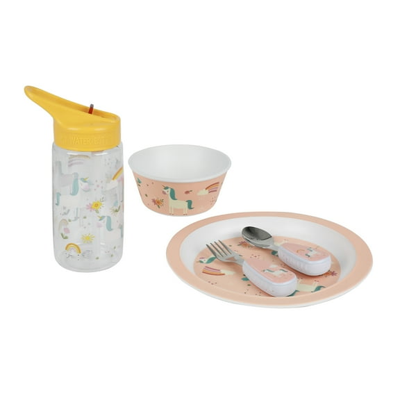 Kids' Unicorn 5-Piece Melamine Mealtime Set