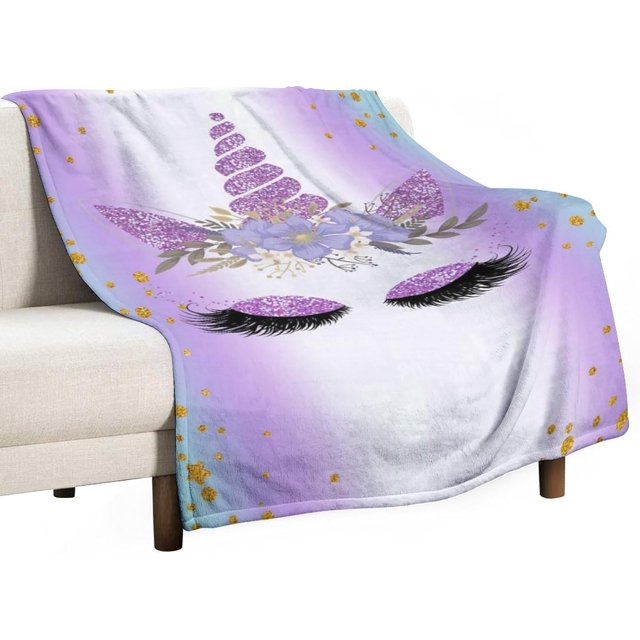 Kids Unicorn Blanket for Girls, Soft Fleece Kids' Throw Blankets for