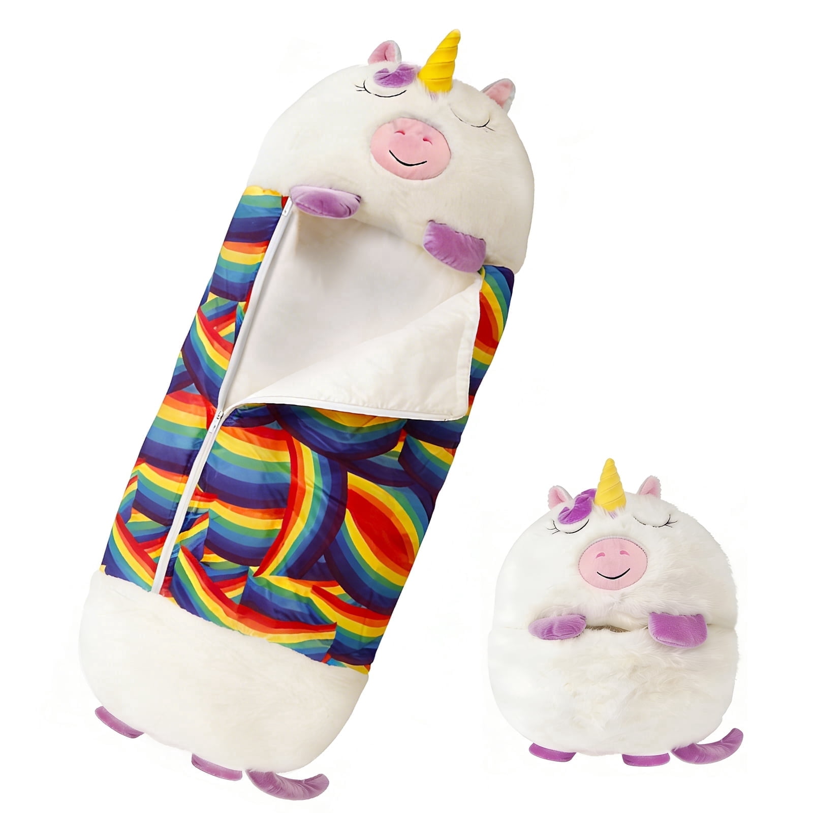 a rain bow slppeing bag for kidsin a uncon iPlay, iLearn Kids Unicorn Sleeping Bag, Toddler Girl Daycare Plush Nap Mat 100% Polyester Imported Skin iPlay, iLearn Kids Unicorn Sleeping