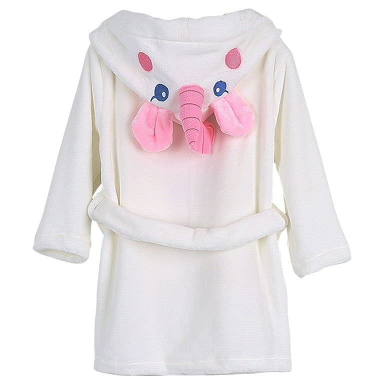 Kids Unicorn Towel Robe Pajama Cute Styling Design Lace up Hooded