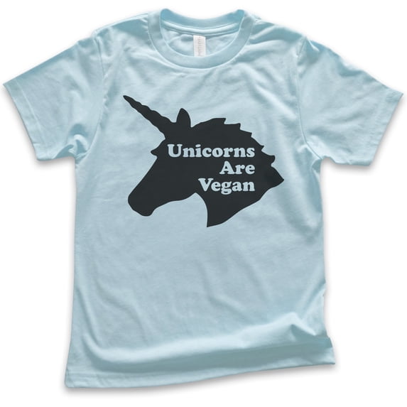 Kids Unicorns Are Vegan Shirt, Youth Kids Girl T-Shirt, Vegan Shirt, Veganism Shirt, Vegan Unicorn Shirt, Light Blue, X-Large