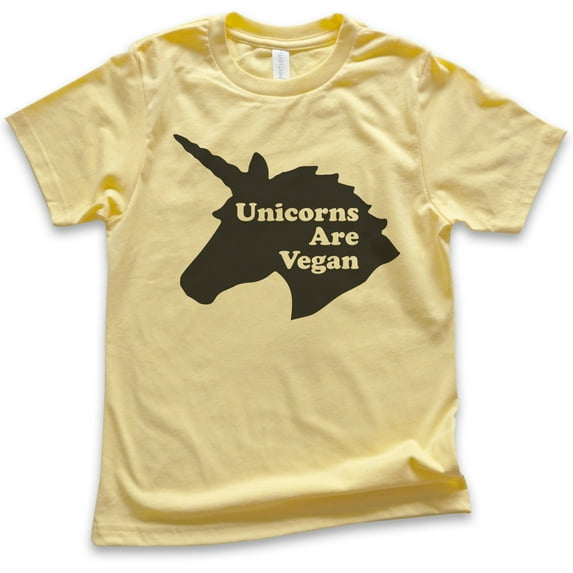Kids Unicorns Are Vegan Shirt, Youth Kids Girl T-Shirt, Vegan Shirt, Veganism Shirt, Vegan Unicorn Shirt, Yellow, X-Large