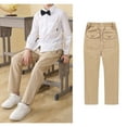 thumbnail image 1 of Kids Uniform Pants For Boys Pull On Chino Pants With Pockets Straight Pants Silver Pants For Boys Uniform Back To School Clothes Kids Boys Clothes 140/xl, 1 of 9
