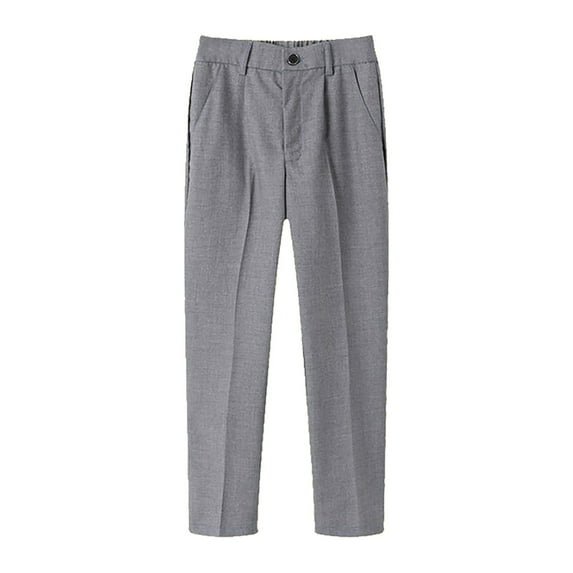 Kids Uniform Pants For Boys Straight Pants With Pockets Pull On Chino Pants Stretch Pants Gray Uniform Pants Back To School Outfits For Boys Kids Boys Pants 3-4 Years
