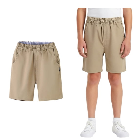 Kids Uniform Shorts Straight Pants with Pockets Pull On Boys Khaki Uniform Shorts School Shorts Kids Boys' Shorts