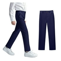 Kids Uniforms For Boys Straight Pants With Pockets Pull On Chino Pants Stretch Pants Boy Navy Uniform Pants Back To School Clothes For Boys Kids Boys Pants Size 7-8 Years