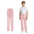 thumbnail image 1 of Kids Uniforms for Boys Straight Pants with Pockets Pull On Chino Pants Stretch Pants Pink Dress Pants for Boys Back To School Clothes Teen Boys Pants Size 15-16 Years, 1 of 8