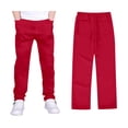 thumbnail image 1 of Kids Uniforms for Boys Straight Pants with Pockets Pull On Chino Pants Stretch Pants Red Uniform Pants Back To School Clothes for Boys Kids Boys Clothes 7-8 Years, 1 of 6