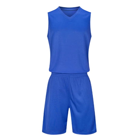 Kids Unisex Athletic Set 2-Piece Blue Tank Top & Shorts Outfit for Sports, Basketball, PE Class - Quick Dry Breathable Fabric, Loose Fit, Ages 6-12,Size 12-13T