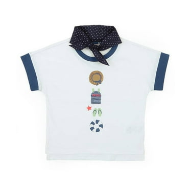ToTo Heros Kids Unisex Beach Graphic T-Shirt with Polka Dot Bandana