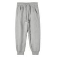thumbnail image 1 of Kids Unisex Cotton Sweatpants Drawstring Plain Jogger Pants for Boys or Girls Gray 6-7 Years, 1 of 7
