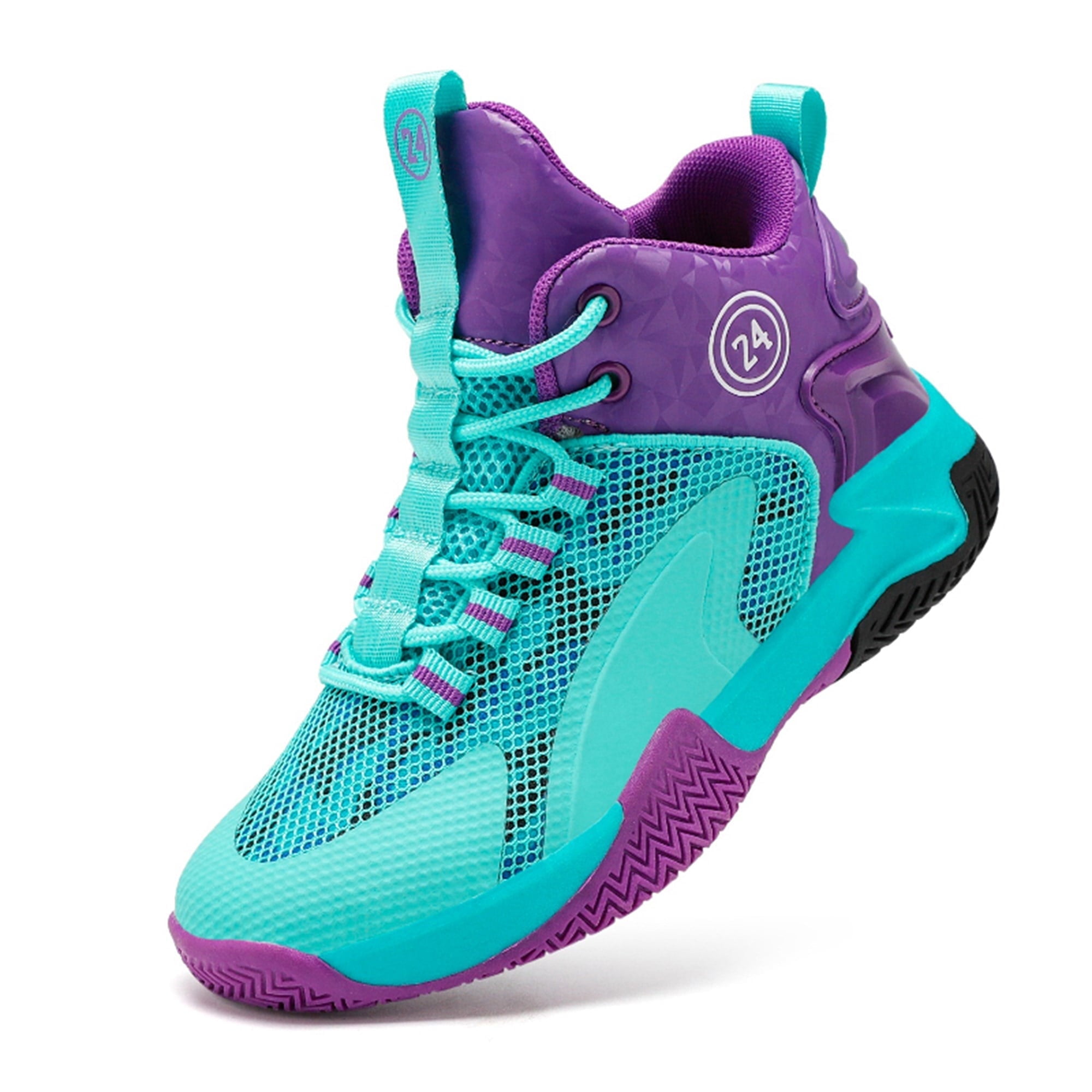 teal and purple basketball shoes