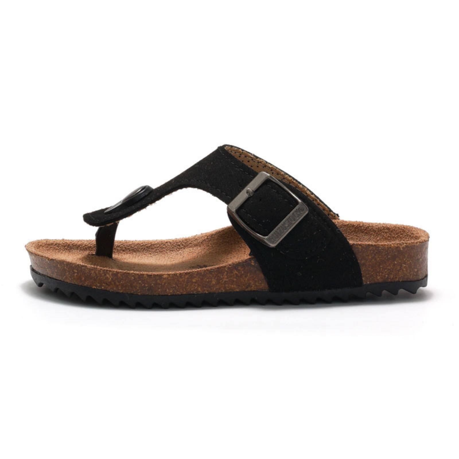 Kids' Unisex Flip Flops Soft Cork Footbed PU Leather for Boys Girls Sandals for Beach