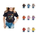 thumbnail image 1 of Kids Unisex Graphic Letter Print Short Sleeve T Shirt Soft Crew Neck Tee for Summer Casual Comfortable Fashion Top, 1 of 4