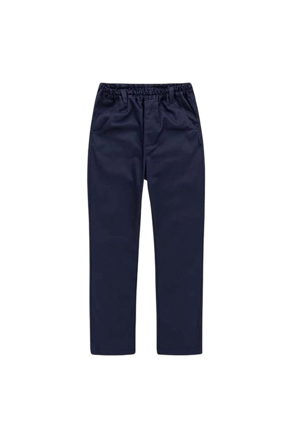 Kids Unisex Khaki School Uniform Pants Classic Straight Leg Chino Trousers for Elementary Boys Girls Navy