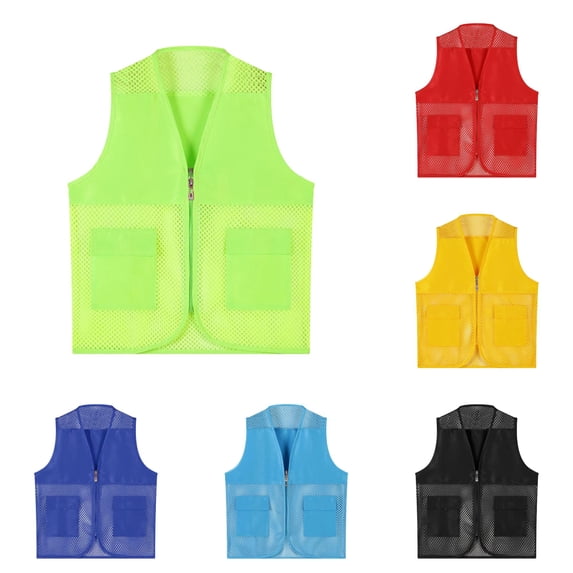 Kids Unisex Mesh Breathable Fishing Vest Pockets Photography Travel Hiking Waist Coat Jacket for Adults and Youth Size 13-14 Years