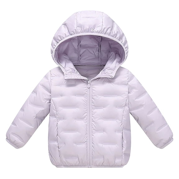 Kids Unisex Windproof Down Coat Hooded Jacket Winter Warm Thick Soft Insulated Weather-Protective Comfortable Jacket,Size:5-6 Years
