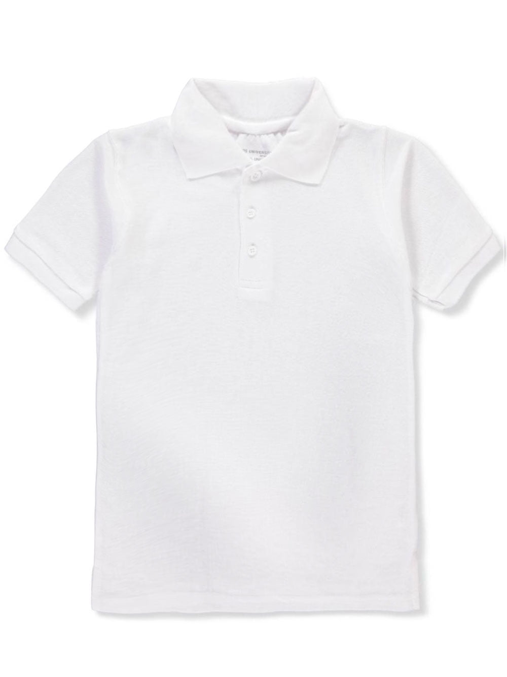 Kids University Youth Unisex S/S Pique Polo white, 18 (Big Boys