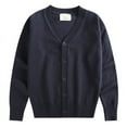 thumbnail image 1 of Kids' V-Neck Knitted Cardigan Long Sleeve Cotton Sweater for Boys and Girls, 1 of 13
