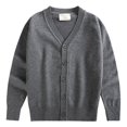 thumbnail image 1 of Kids' V-Neck Knitted Cardigan Long Sleeve Cotton Sweater for Boys and Girls, 1 of 13
