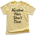 thumbnail image 1 of Kids Vacation Hair Don't Care T-shirt, Youth Kids Boy Girl T-Shirt, Vacation T-shirt, Travel Shirt, Vacay Shirt, Yellow, X-Small, 1 of 4