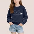 thumbnail image 1 of Kids Valentine Day Shirt | Girls Valentine Sweatshirt Heart Print | Cute Valentine Outfit French Terry Crewneck - Navy, Pink, White, Hot Pink,Size 9-10 T, 1 of 6