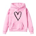 thumbnail image 1 of Kids Valentines Day Sweatshirts Boys Girls Valentine's Heart Graphic Shirt Toddler Long Sleeve Outfit Tops Girls Sweatshirts Pink 4 Y-5 Y, 1 of 3