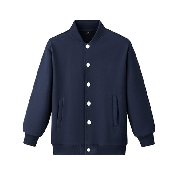 Kids Varsity Jacket Girls Boys Baseball Jacket School Uniform Bomber Coat with Pocket for Sports Outerwear