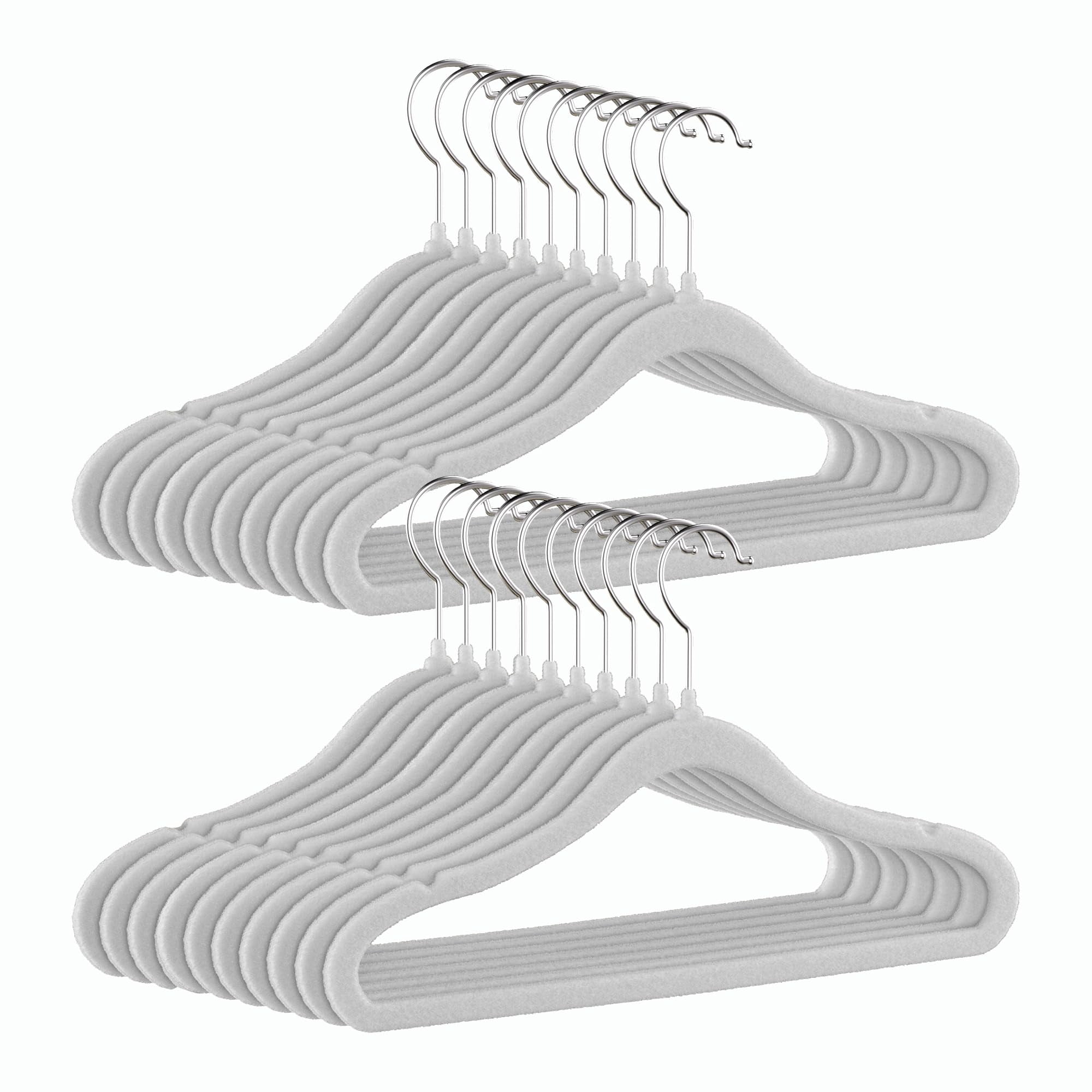 Kids Velvet Hangers 50 Pack 11.8 Inch Non-Slip Baby Toddler Clothes Hangers with Notches and Swivel Hooks Space-Saving Beige