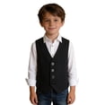 thumbnail image 1 of Kids Vest Sleeveless Button Down Black Vest School Shirts Boys Formal Vest for Kids Boys Vests Size 13-14 Years, 1 of 6