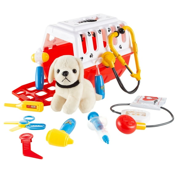 Kids Veterinary Set-11 Piece Complete Toy Set - Pretend Play Set by Hey! Play!