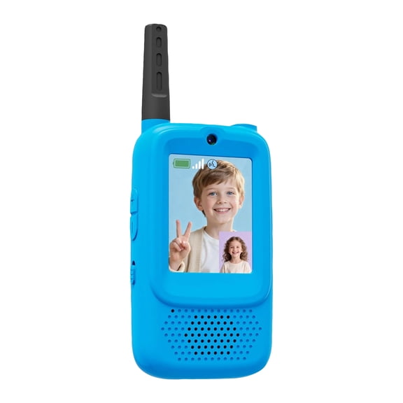 Kids Video Walkie Talkie Set with Camera for Boys and Girls, 2-Way Radio Long Range Communication Toy, Rechargeable Handheld Video Intercom Set, Blue and Pink