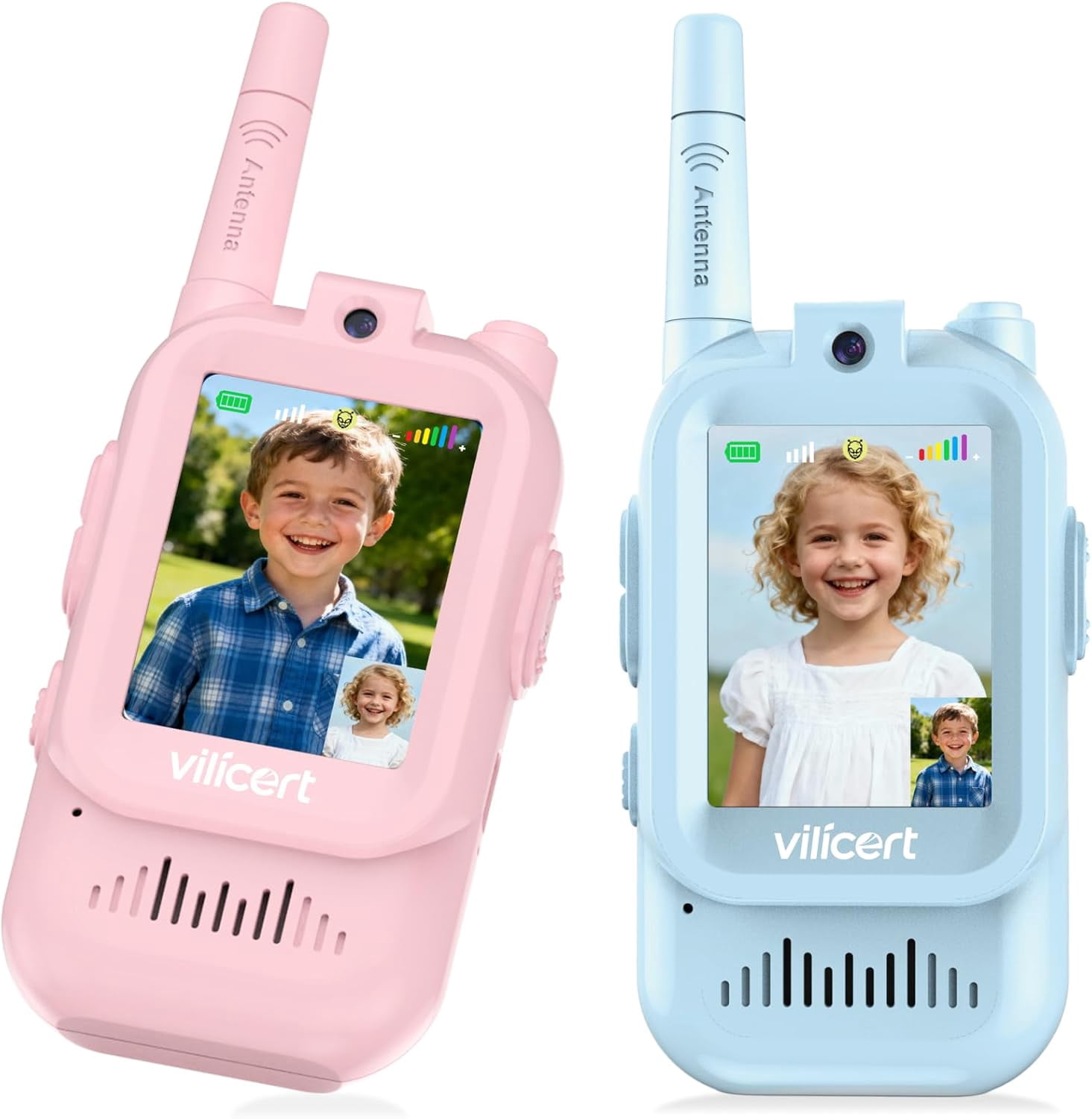 Kids Video Walkie Talkies, 2 Pack Rechargeable Kids Video Walkie