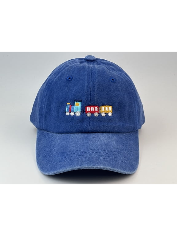 Kids Vintage Washed Baseball Cap, Colorful Train Embroidery Adjustable Casual Dad Hat For Boys Girls Daily Outdoor Wear