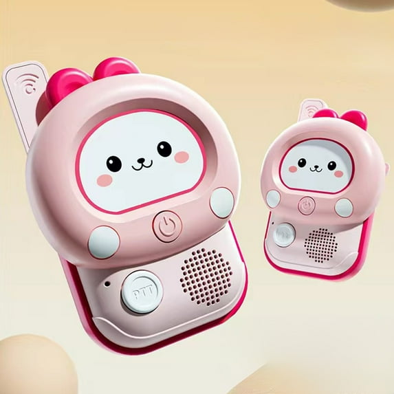 Kids Walkie Talkies for 3+ Year Olds, Wireless Intercom Toy with 200m Range, Outdoor Adventure & Indoor Play, Pair of 2 Radios for Boys Girls Pink