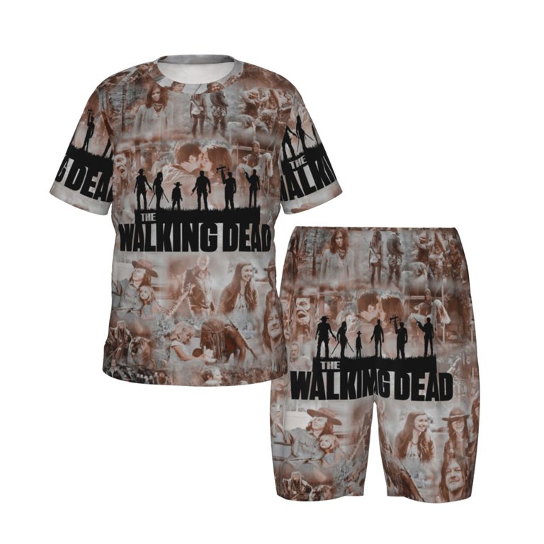 Kids Walking Dead Pajama Set Kids Cartoon Tee Shirt And Short Set 