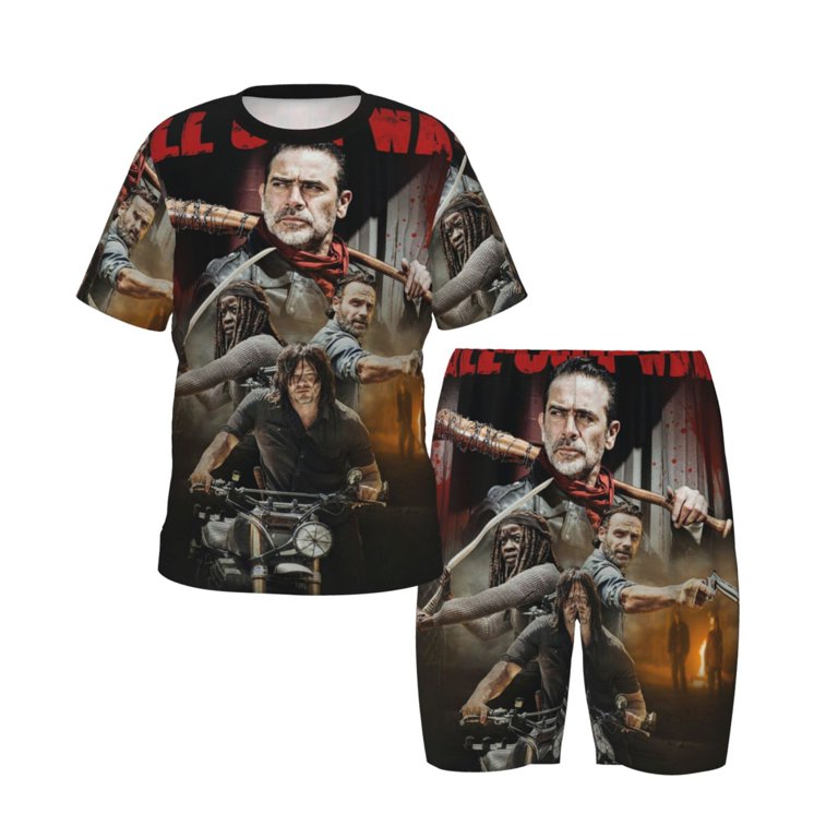 Kids Walking Dead Pajama Set Kids Cartoon Tee Shirt And Short Set 