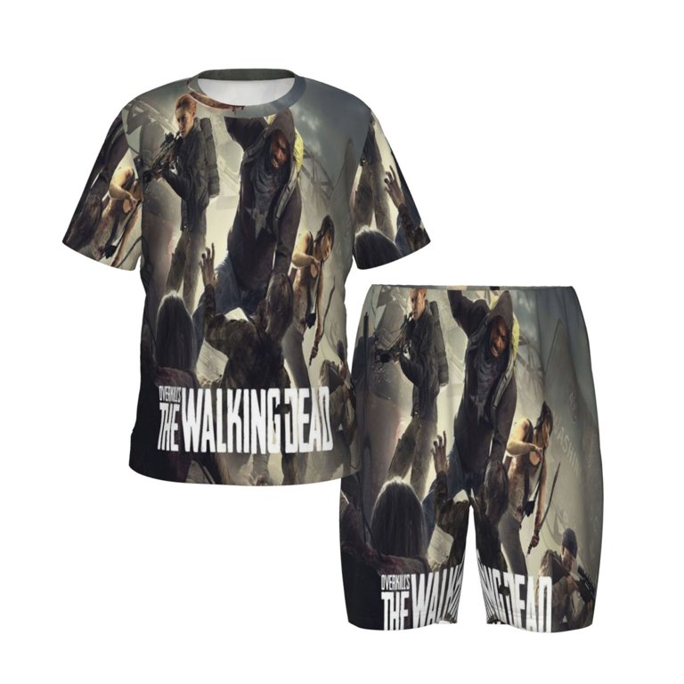 Kids Walking Dead Pajama Set Kids Cartoon Tee Shirt And Short Set 