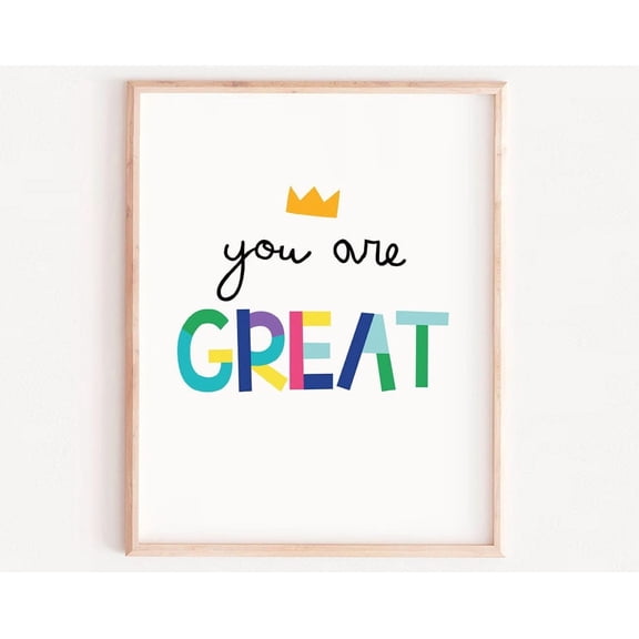 Kids Wall Art Nursery You Are Great Poster Playroom Art Rainbow Nursery R Gallery Wall Kids Wall Art Modern Wall Decor Art