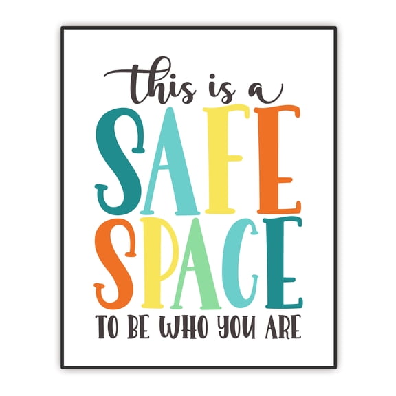 Kids Wall Art - Safe Space Poster - Classroom Wall Decor - Inclusive Art - Therapist Counseling Office Decorations - UNFRAMED Print 8"X10"