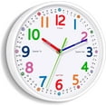 thumbnail image 1 of Kids Wall Clock: Telling Time Teaching Wall Clocks Silent Non-Ticking Clocks Battery Operated, Rustic Farmhouse Modern Clock Decorative for Kitchen Living Room Bedroom (8 Inch), 1 of 7