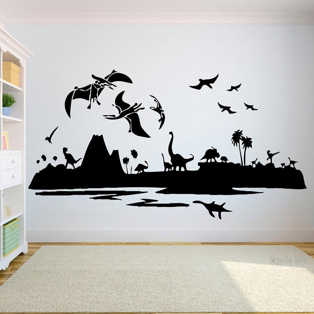 Kids Wall Decor Dinosaur Boys Wall Decals Baby Stickers Nursery Cartoon Art Bedroom Kids Girls Boys Teenager Room Decor 153x84cm