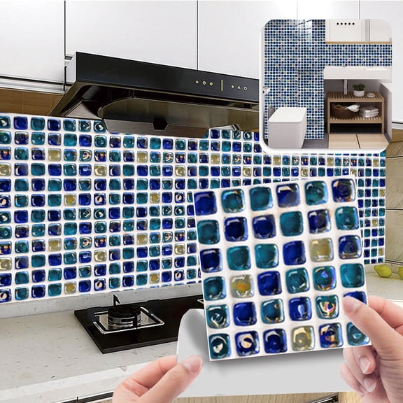 Kids Wall Stickers,10pc Peel And Stick Ceramic Tile Paste 3D Lattice Crystal Ceramic Tile Paste DIY Waterproof Adhesive Wall Sticker