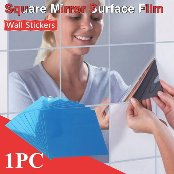 Kids Wall Stickers,Square Mirror Surface Film Wall Stickers Adhesive Decoration 15 CM X 15 CM