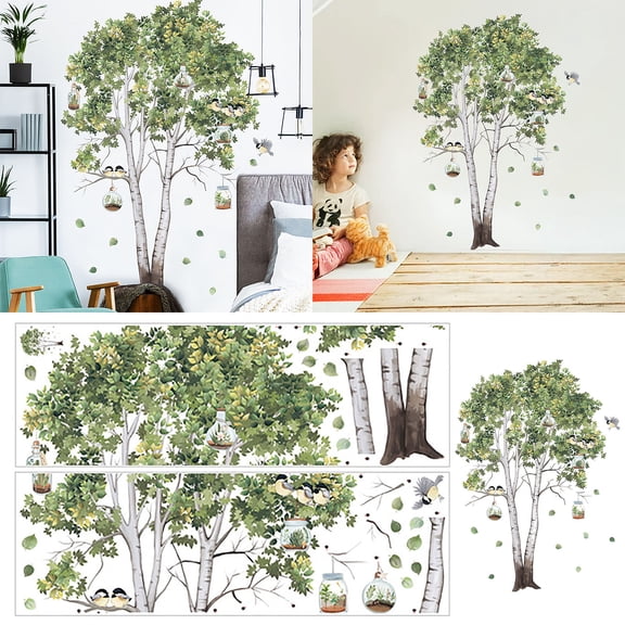 Kids Wall Stickers,Wall Wall Decoration Birch Background Bedroom Stickers Stickers Fresh Stickers Wall Bedroom Sofa Background Wall Stickers