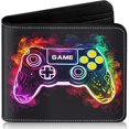 thumbnail image 1 of Kids Wallet for Boys, Funny Boys Gamer Wallets for Kids Ages 5-7 8-10 9-12 13-15 with Credit Id Card Cash Holder Black Rfid Blocking Zipper With Coin Pocket Id Window For Teen Youth Guys Men Teenager, 1 of 7