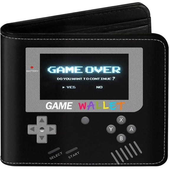 Kids Wallet for Boys, Funny Boys Gamer Wallets for Kids Ages 5-7 8-10 9-12 13-15 with Credit Id Card Cash Holder Black Rfid Blocking Zipper With Coin Pocket Id Window For Teen Youth Guys Men Teenager