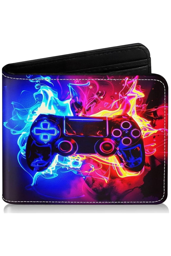 Kids Wallet for Boys, Funny Boys Gamer Wallets for Kids Ages 5-7 8-10 9-12 13-15 with Credit Id Card Cash Holder Black Rfid Blocking Zipper With Coin Pocket Id Window For Teen Youth Guys Men Teenager