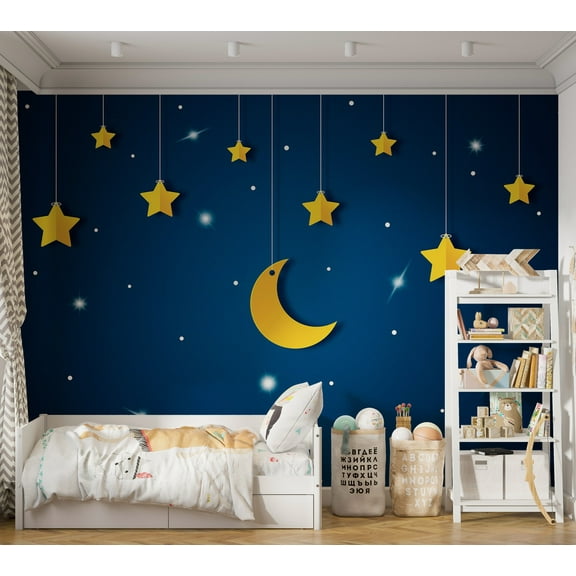Kids Wallpaper Wall Mural - Blue Night Sky